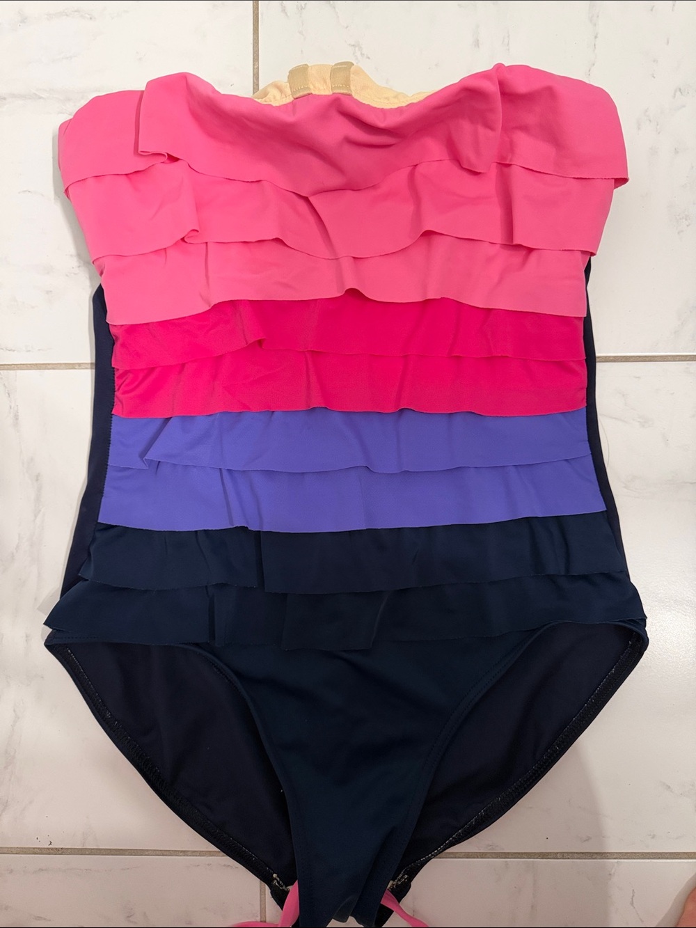 Magicsuit Ruffle One-Piece Swimsuit in Pink, Fuchsia, Purple and Navy